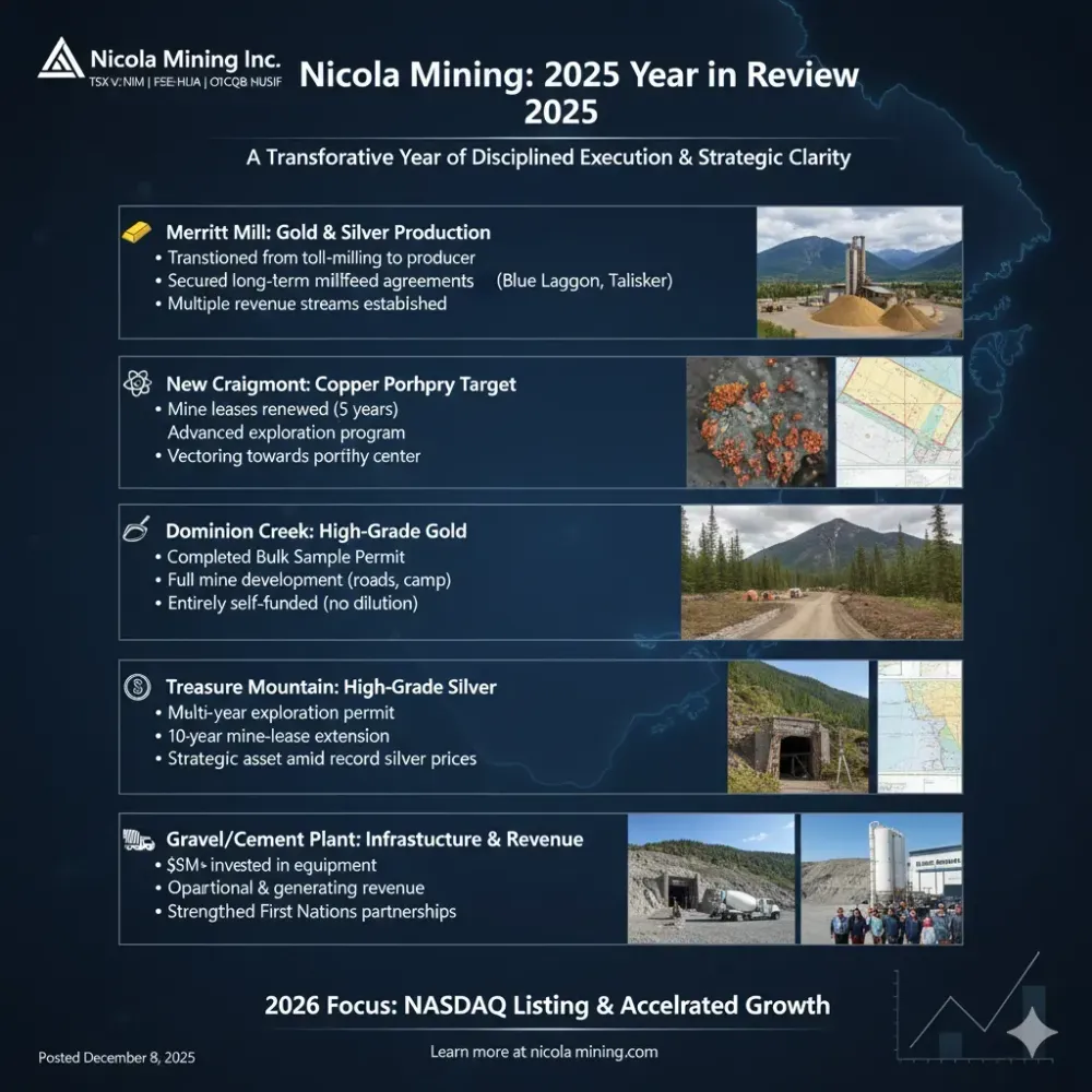 Nicola Mining Provides Shareholders a “Year in Review” for 2025