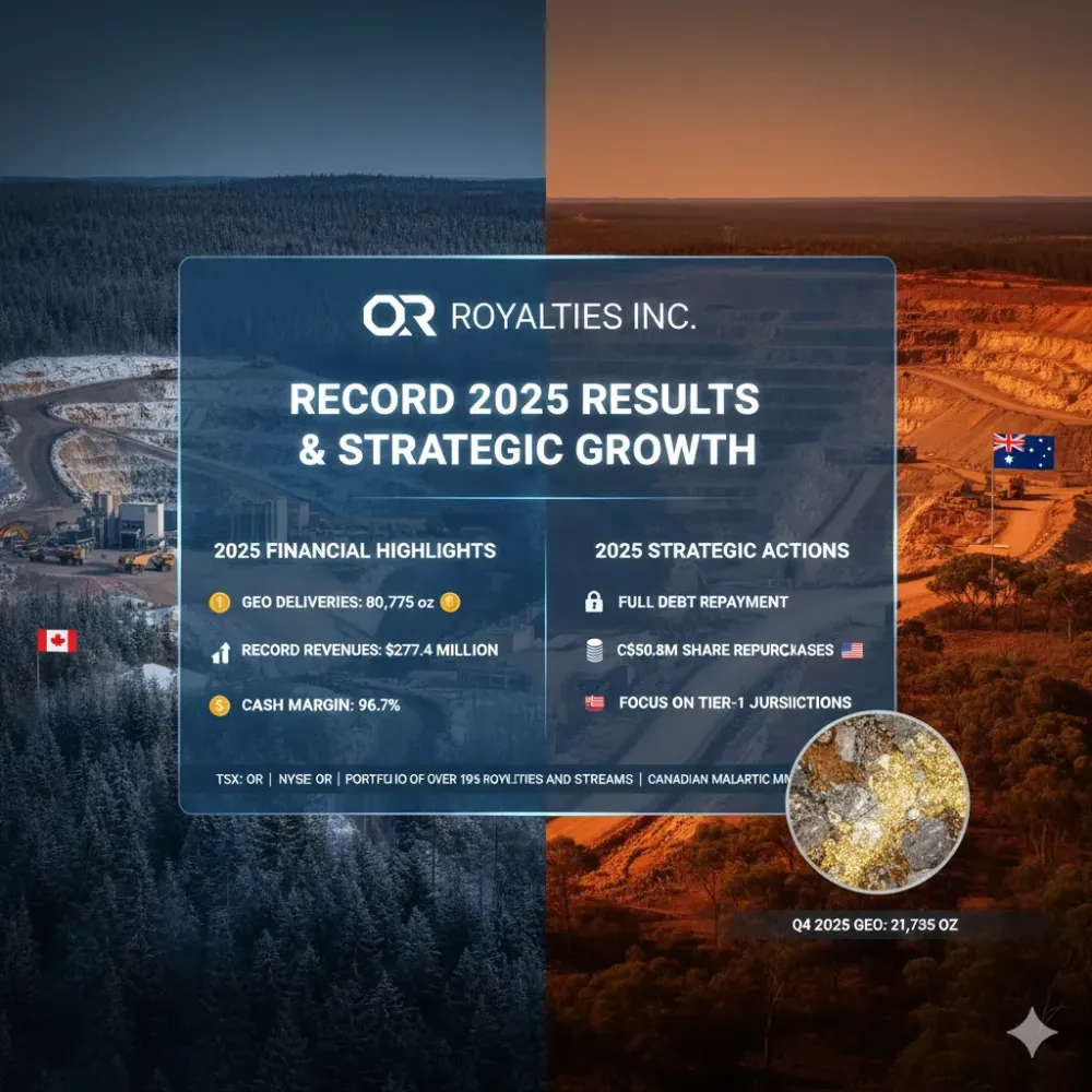 OR Royalties Announces Preliminary Q4 2025 GEO Deliveries Along With Record Annual Revenues and C$50.8 Million of Share Repurchases Under the Normal Course Issuer Bid in 2025