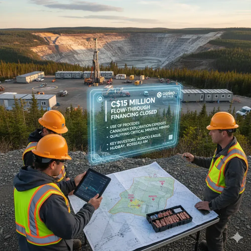 Osisko Metals Closes C$15 Million “Bought-Deal” Flow-Through Share Financing