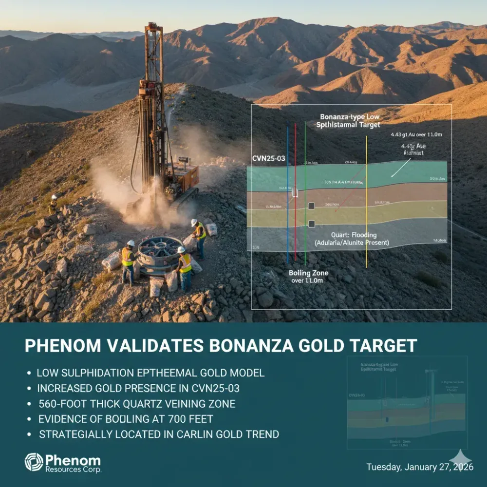 Phenom Validates the Low Sulphidation Epithermal Gold Target at Crescent Valley