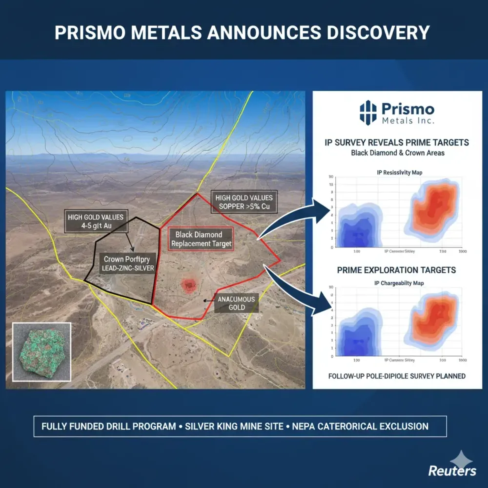 Prismo Metals Announces Assay & IP Results at Silver King