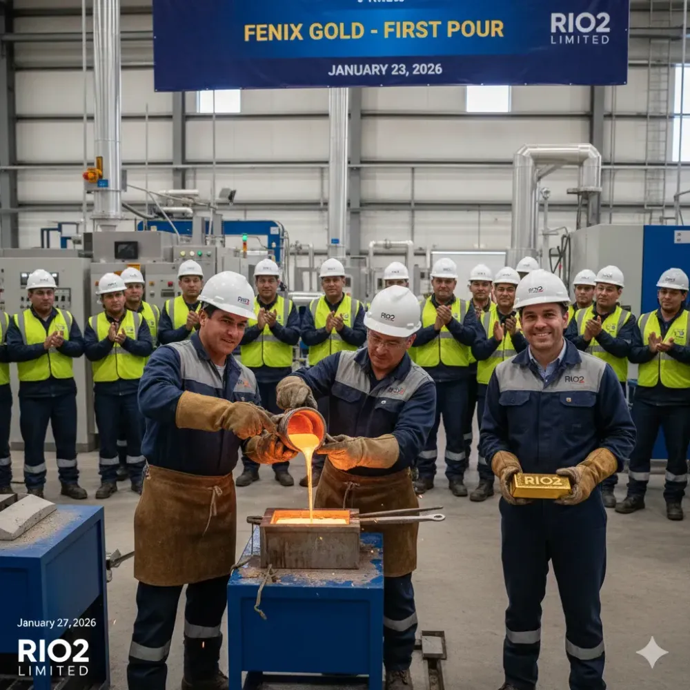Rio2 Announces Gold Pour at Fenix Gold Mine