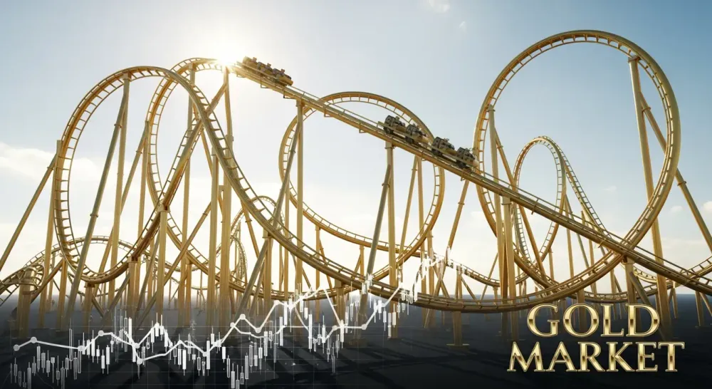 Shake, rattle, and roll, gold swings with a $500 price range