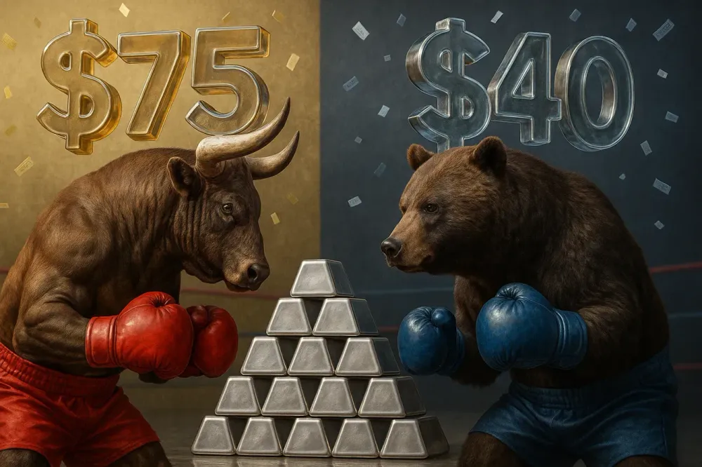 Silver’s next move could be $75 or $40 because of its volatility, says Bloomberg’s McGlone