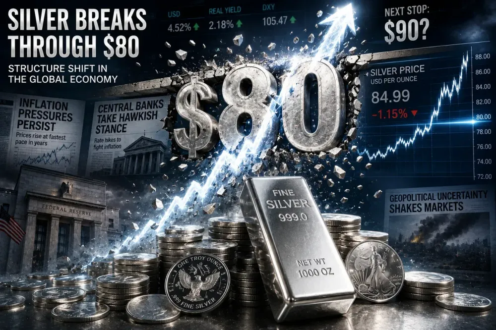 Silver’s push above $80 reflects structural shift in the global economy