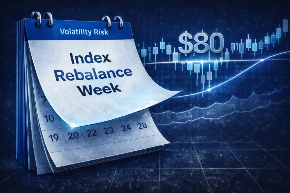 Silver struggles above $80 as index rebalancing sparks near-term volatility