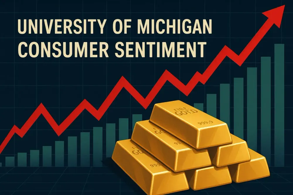 Spot gold at session highs after Consumer Sentiment ticks up to 49.8, one-year inflation expectations dip to 4.7%