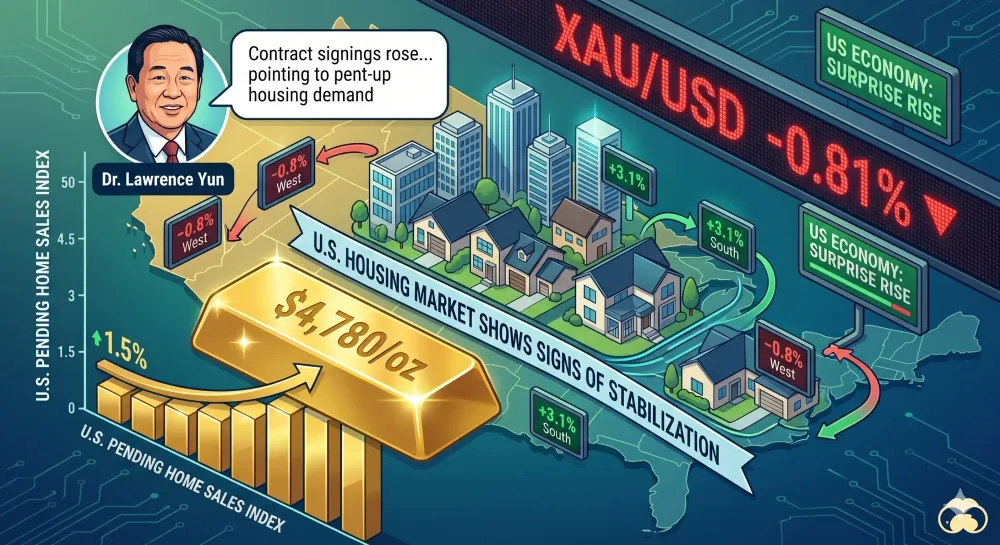 Spot gold trades at $4,780/oz as U.S. pending home sales surprise with 1.5% rise in March