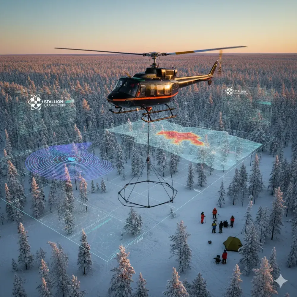 Stallion Uranium Refines Coyote Target with Highly Conductive Anomalies from Ground EM Survey, Mobilizes Stone Island VTEM Survey