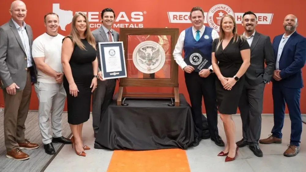 Texas Precious Metals earns 'world's heaviest silver coin' Guinness World Records title