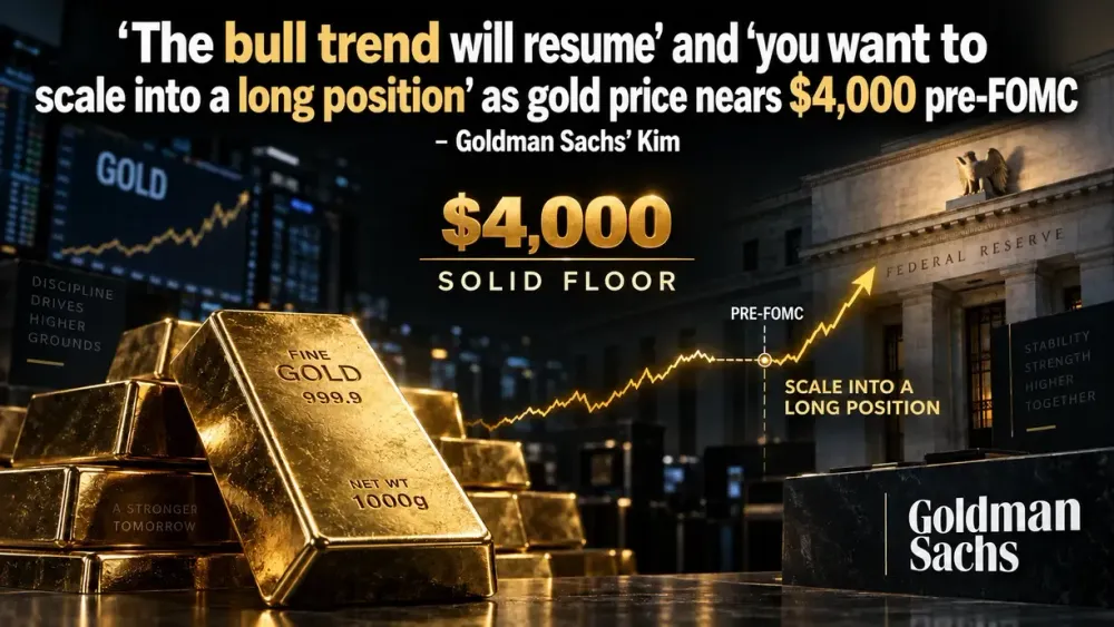 ‘The bull trend will resume’ and ‘you want to scale into a long position’ as gold price nears $4,000 pre-FOMC – Goldman Sachs’ Kim