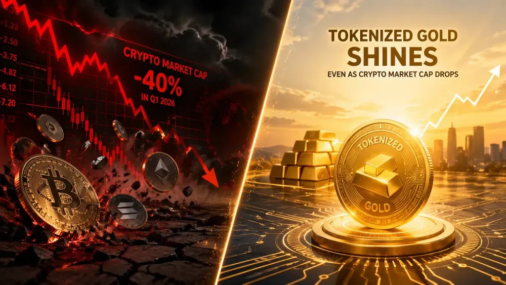 Tokenized gold shines even as crypto market cap drops 40% in Q1 - Swyftx