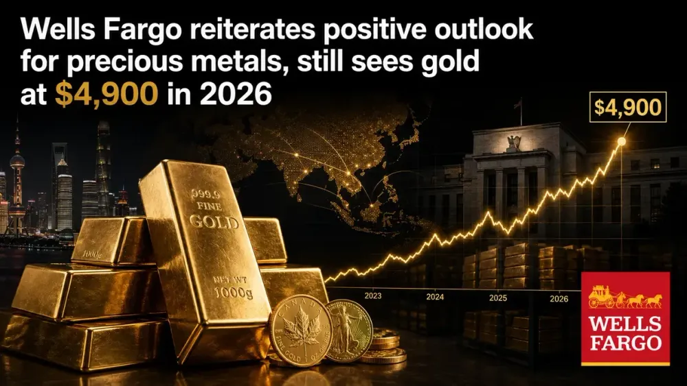 Wells Fargo reiterates positive outlook for precious metals, still sees gold at $4,900 in 2026