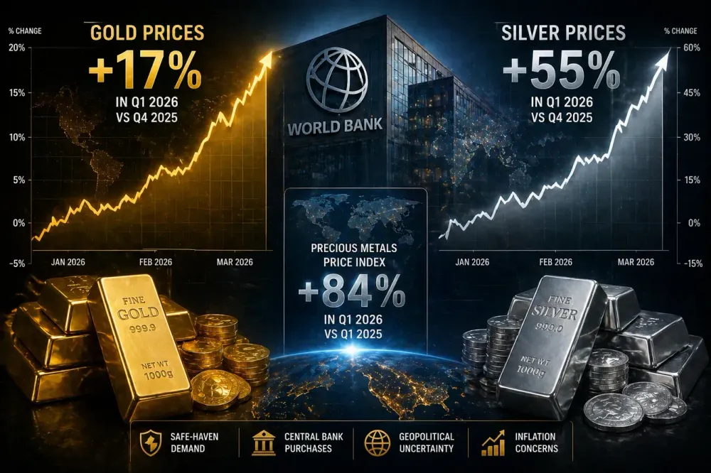 World Bank sees a ceiling above gold and silver prices through 2026 amid market volatility