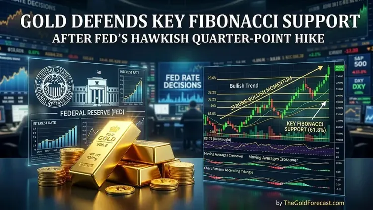 Gold defends key Fibonacci support after Fed's hawkish quarter-point hike