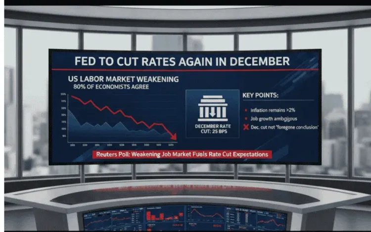 Fed to cut rates again in December on weakening job market, say most economists: Reuters poll